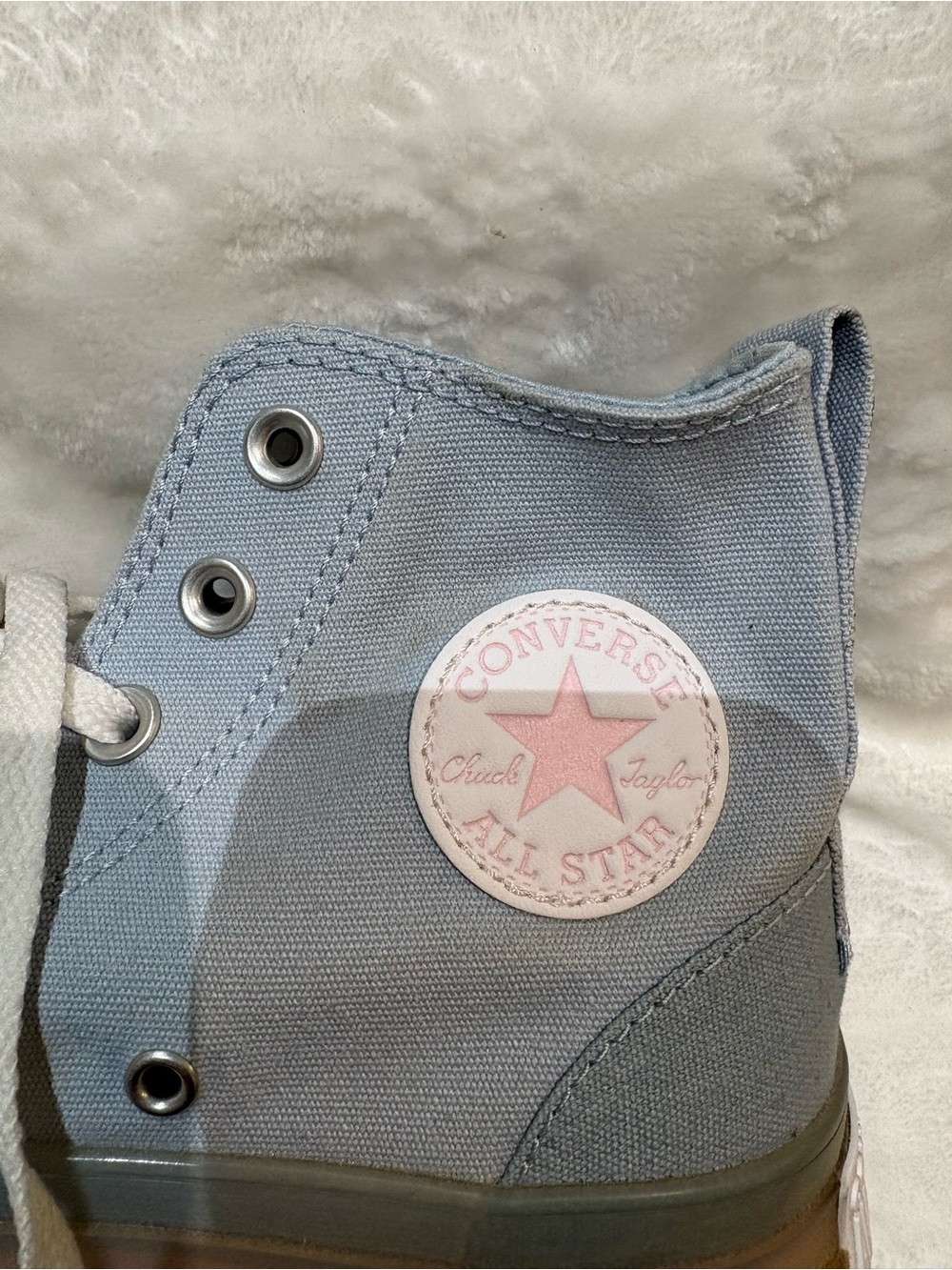 CONVERSE ALL STAR CHUCK TAYLOR CX LIGHT BLUE & PINK HOGH TOP CANVAS SHOE W 8 - Picture 8 of 10